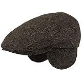 Herren Winter Schiebermütze mit Ohrenklappen | Flatcap | Schirmmütze – aus 100% Wolle...