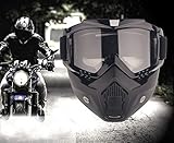 YIQI Motorcycle Maske Abnehmbaren,Motorrad Schutzbrille Staubschutz Brille mit abnehmbaren...