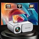 Beamer,Jimveo WiFi Mini Beamer 8000 Lumen 1080p Full HD Beamer 250''Display Mini...