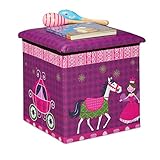 Relaxdays Sitzhocker Kinder, Prinzessin-Design, Sitzbox faltbar, mit Stauraum,...