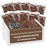 FOOD crew 900g belgische Schokolade für Fondue Vollmilch - Schokolade für Schokobrunnen...