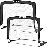 NET PLAYZ - 2er Set faltbar Fussball Tor - 120 x 90 x 90 cm - Fußballtor Pop Up für...