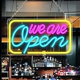 LED-Neonschild mit Aufschrift 'We Are Open', 41,9 x 22,9 cm, offenes Neonschild mit...