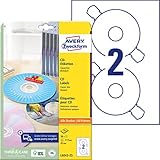 AVERY Zweckform L6043-25 selbstklebende CD-Etiketten (50 blickdichte...