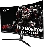 CRUA Curved Gaming-Monitor 27 Zoll 180Hz, FHD 1080P 1800R PC-Monitor, 1 ms GTG mit...