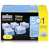 Braun Clean&Renew Reinigungskartusche (5er-Pack) inkl. 1 Reinigungskartusche gratis...