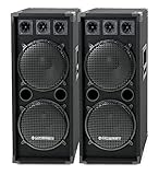 McGrey Paar DJ-2222 2-Etagen DJ PA Lautsprecher Box 2X 30cm (12“) Subwoofer...