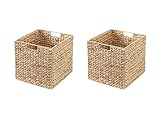 2er-Set Kallax Expedit Regal Korb / 34 x 32 x 32 cm / Aus Wasserhyazinthe Natur / Faltkorb...