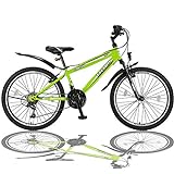 Talson 26 Zoll Mountainbike Fahrrad mit Gabelfederung und Beleuchtung mit...