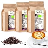 Bio Espresso/Cafe entkoffeiniert 100% Arabica 3 x 1000 g Kaffeebohnen...