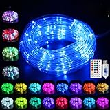 WUJUN LED Schlauch RGB Außen 10M 100 LED mit USB, IP68 Wasserdicht Lichtschlauch 16...