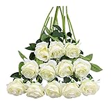 Tifuly 12 PCS Künstliche Rosen, 19,68 '' Single Long Stem Fake Rose Seide Braut...