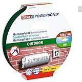 tesa Powerbond Outdoor - Doppelseitiges Montageband für den Außenbereich - Wasserfestes,...