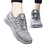 Gsheocm Absatzschuhe Damen Sneaker für Damen Freizeitschuhe Strickdetail Sportschuhe Mesh...