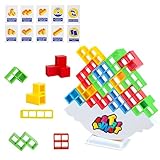 HIQE-FL Tetra Tower Spiel,64 PCS Tetris Tower Balance Game,Schaukelstapel Balance...