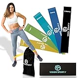 VISION SPORTS Fitnessbänder [5er Set] - LATEXFREIE - Gymnastikbänder mit verschiedenen...