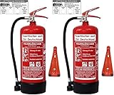 Brandengel® 2X 6L Schaum Feuerlöscher Brandklasse AB DIN EN 3 + GS, Manometer,...