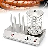 Hot Dog Maker mit 4 Spießen Würstchenwärmer Bockwurstwärmer 538W 220V