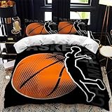 Rptidmv Bettwäsche 135x200 schwarzer Basketball Bettwäsche-Set mit Reißverschluss...