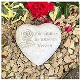 Radami Grabherz Grabschmuck Grab Herz Spruch - Für Immer in unseren Herzen -...