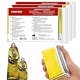 HONYAO® Rettungsdecke, Erste Hilfe Decke Gold Silber 3 Stück, Notfalldecke Perfekt für...