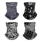 4pcs Multifunktionstuch Gesichtsmaske, Elastische Schlauchtuch Mundschutz Maske, Halstuch...