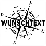 myrockshirt Kompass Aufkleber mit Wunschtext Größe,Farbe,Text,Stil wählbar Camper...