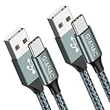 GIANAC USB C Kabel, [2 Stück 2m] 3.1A ladekabel USB C Nylon Schnellladung und...