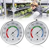 2 Stück Thermometer Hygrometer Analog, 10cm Präzisions Thermo-Hygrometer mit...