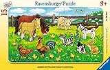 Ravensburger Kinderpuzzle - 06046 Bauernhoftiere auf der Wiese - Rahmenpuzzle für Kinder...