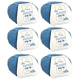 Merinowolle Baby - Merino Baby Big wolke (Fb 8020) - 6 Knäuel Babywolle blau +...