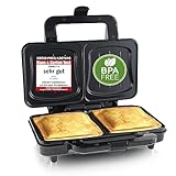 Emerio XXL Sandwichtoaster für alle Toastgrößen geeignet, BPA frei, große Muschelform,...