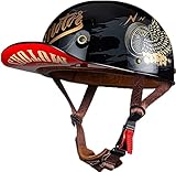 LPXPLP Retro Motorradhelm Halbschalenhelm Mit ECE Zulassung Baseball Cap Helm...