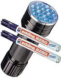 edding Doppelpack Spezialmarker 8280 securitas UV Marker, 1,5-3 mm, farblos + eine UV LED...