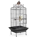 Yaheetech Käfig Vogelvoliere Vogelkäfig Vogelhaus Tierkäfig mit Rollen 81 x 77x 160 cm