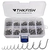 THKFISH Angelhaken Kohlenstoffstahl Angelhaken Set mit Kunststoff Box Angelzubehör Set...