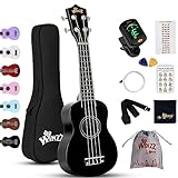 Winzz Sopran Ukulele Starter Kit für Anfänger mit Tasche, Clip-On Tuner,...