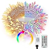 BrizLabs 20M 200 LED Weihnachten Lichterkette mit Fernbedienung, Warmweiß und...