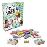 Hasbro Gaming Jenga Maker, echte Hartholz-Klötze, Stapelspiel, Spiel für...