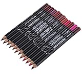 QiBest Lippenstift, 12 Farben, Lipliner, Lipliner-Stift, wasserfester Lipliner,...