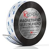 REORDA® Magnetband selbstklebend stark - Magnetstreifen selbstklebend mit starkem 3M...