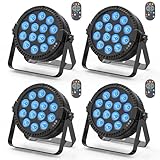 4PCS RGBW LED Par Licht, HOLDLAMP 84W Par Scheinwerfer mit Sound Aktivierung, DMX 4/8CH...