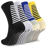 Ultrafun 4 Paar Fußballsocken mit Griffen, rutschfeste Fußballsocken, Basketballsocken...