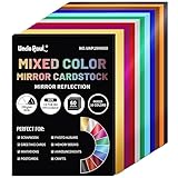 A4 Mixed Color Mirror Cardstock Paper, 60 Blatt 10 Colors 250gsm/92Ib Metallic...