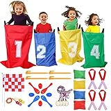 GOLDGE Outdoor Spiele für Kinder, 32pcs Kinderparty Set mit Hüpfsäcken...