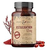 Astaxanthin 12 mg Depot Softgel Kapseln mit Oxidationsschutz - 4 Monatsvorrat - 60 Gel...