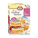 RUF Funfetti-Blechkuchen mit bunten Konfetti-Streuseln, Vanille-Creme und kakaohaltiger...