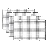 Tebery 4 Stück Edelstahl-Grillrost & Auskühlgitter, passt auf Backbleche für...