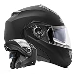 ATO Moto Motorradhelm Montreal Schwarz Klapphelm Integralhelm matt Größe L...