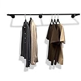 RSR Hangers Kleiderstange Industrial Design Wandgarderobe 120 cm x 30 cm für...